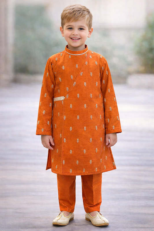 Heritage Saffron Kurta set