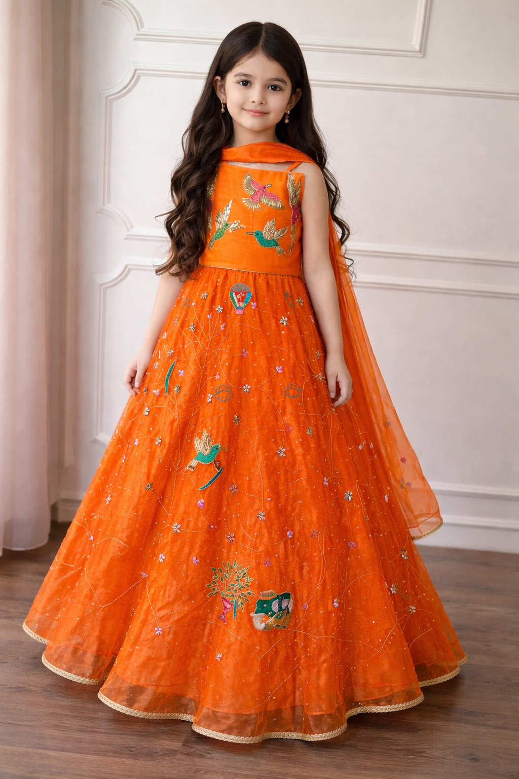 Orange lehenga NAS1044
