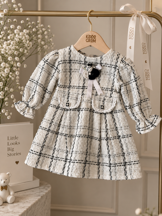 Ivory Noir tweed dress NAS1733