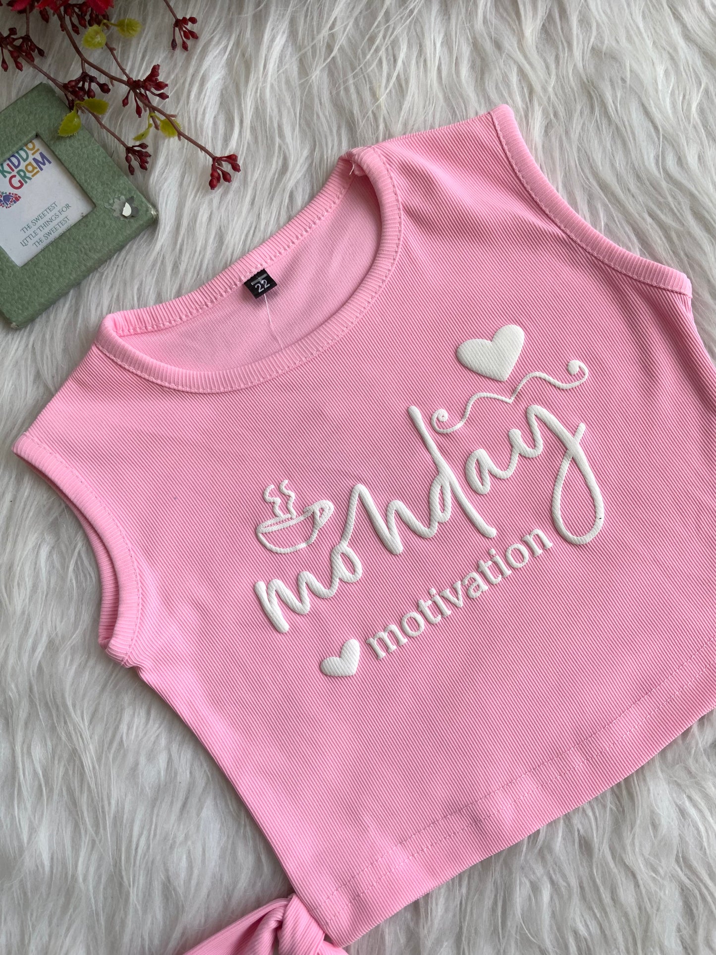 Pink Motivation Crop Top