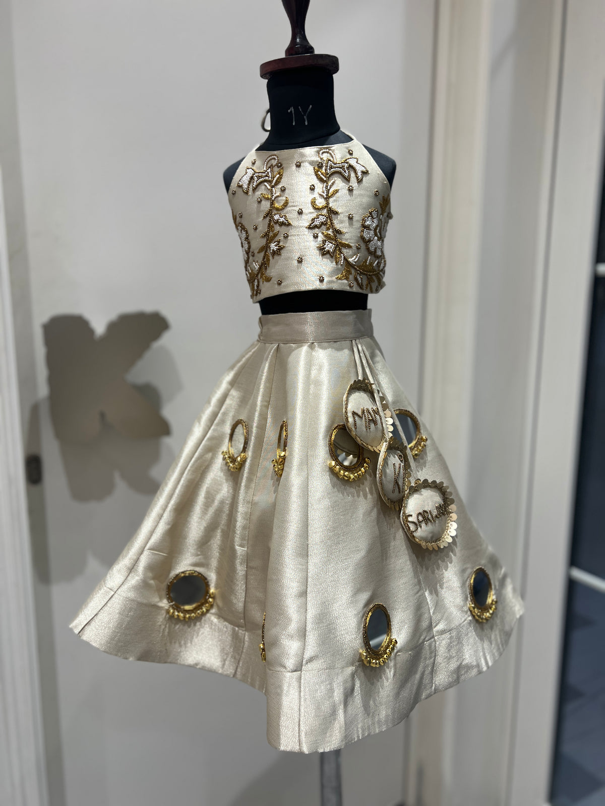 Ivory Mirror lehenga