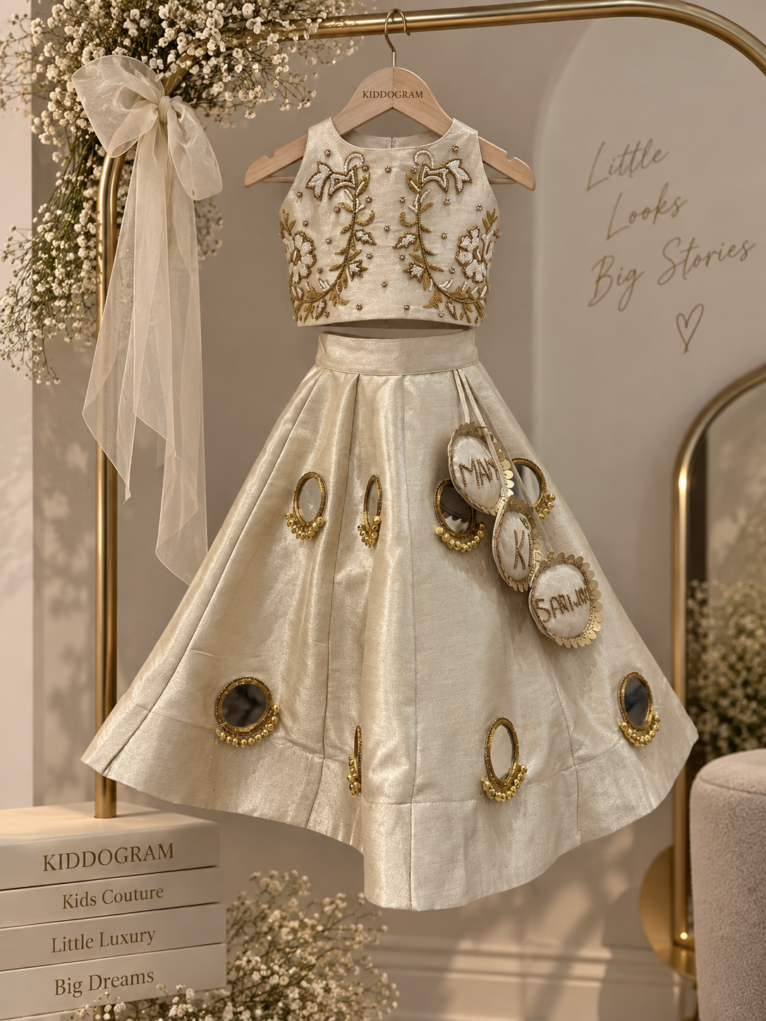 Ivory Mirror lehenga