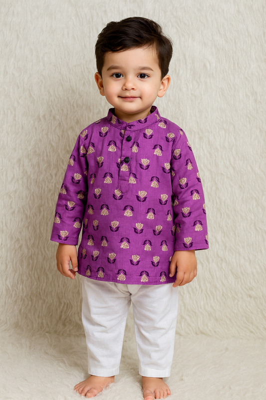 Lilac Bloom Kurta Set NAS962
