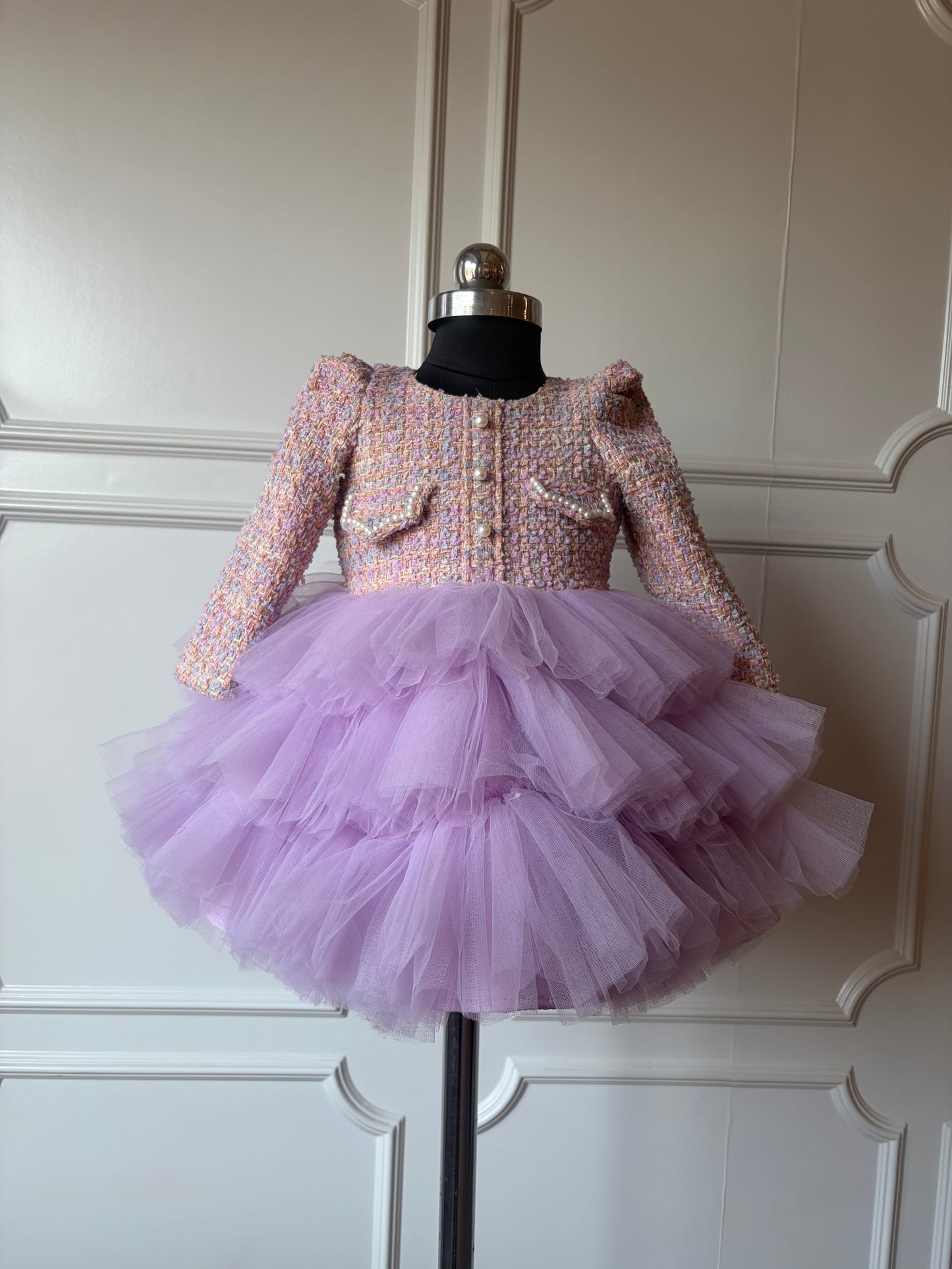 Lilac Luxe Tweed Dress NAS1283
