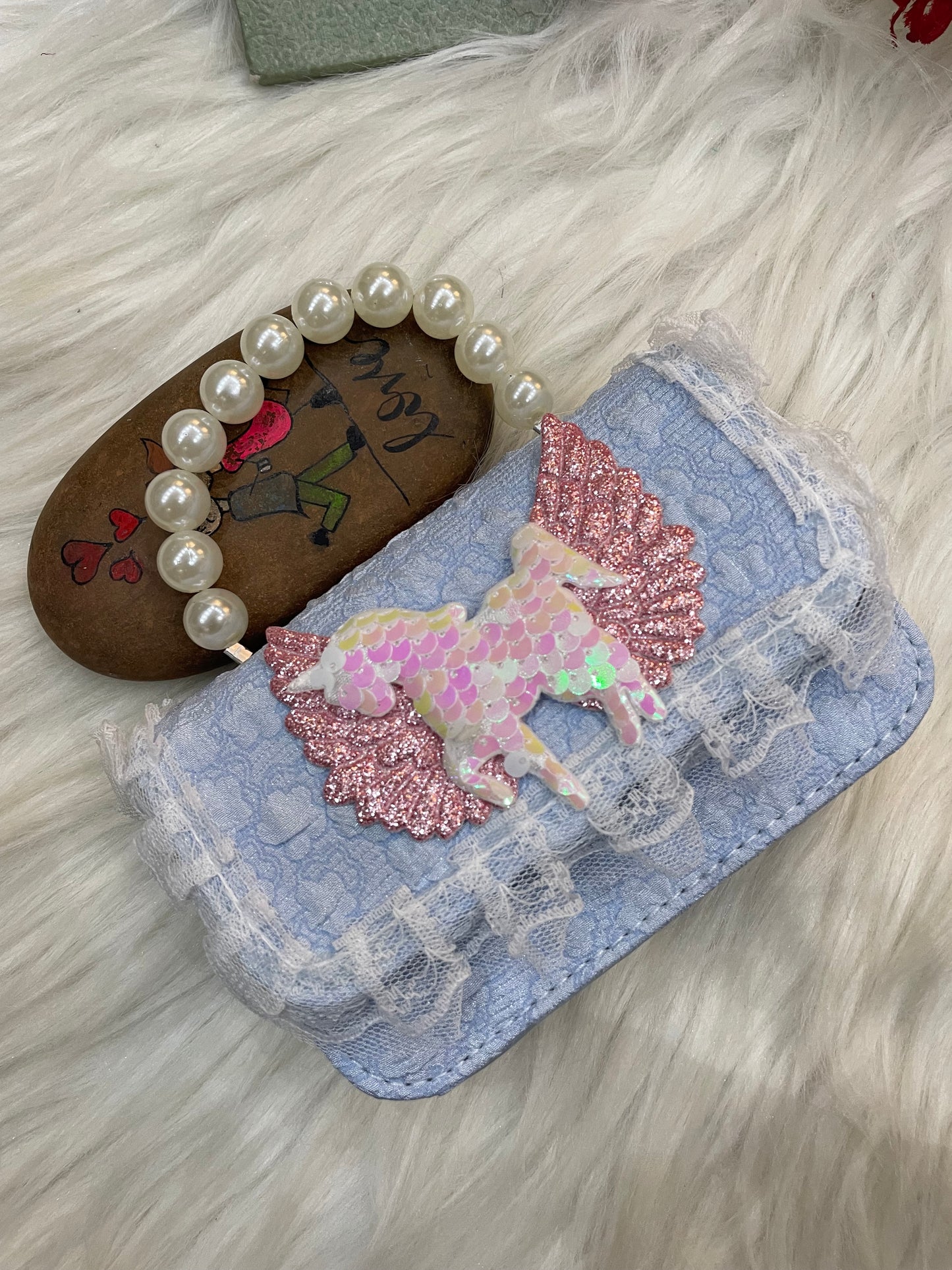 Blue Unicorn Purse