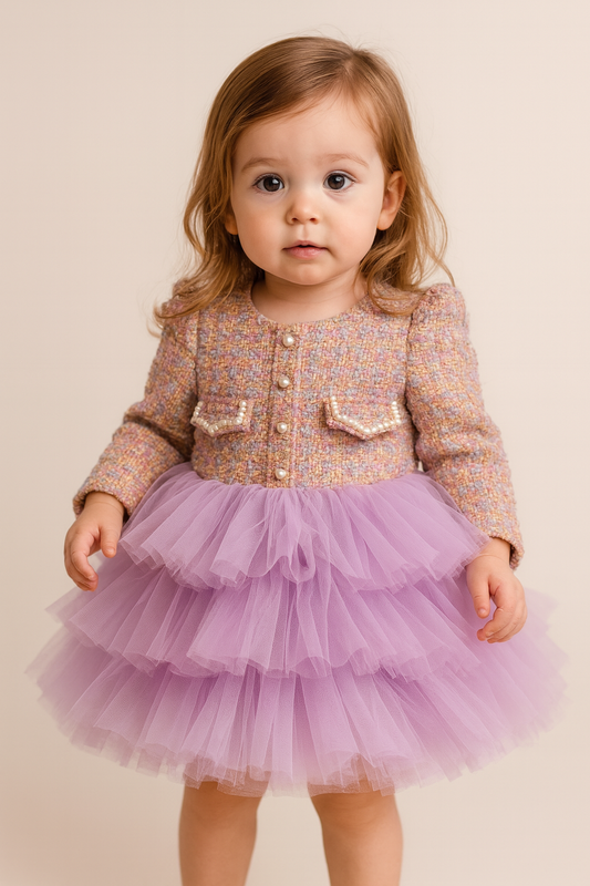 Lilac Luxe Tweed Dress NAS1283