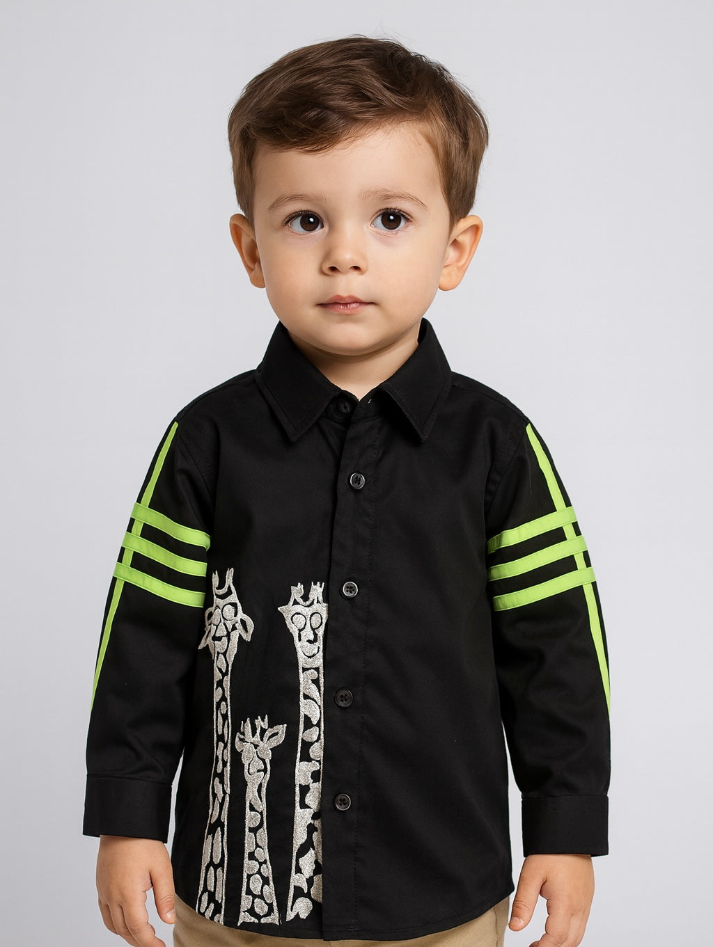 Black Safari Stripe Shirt NAS1313