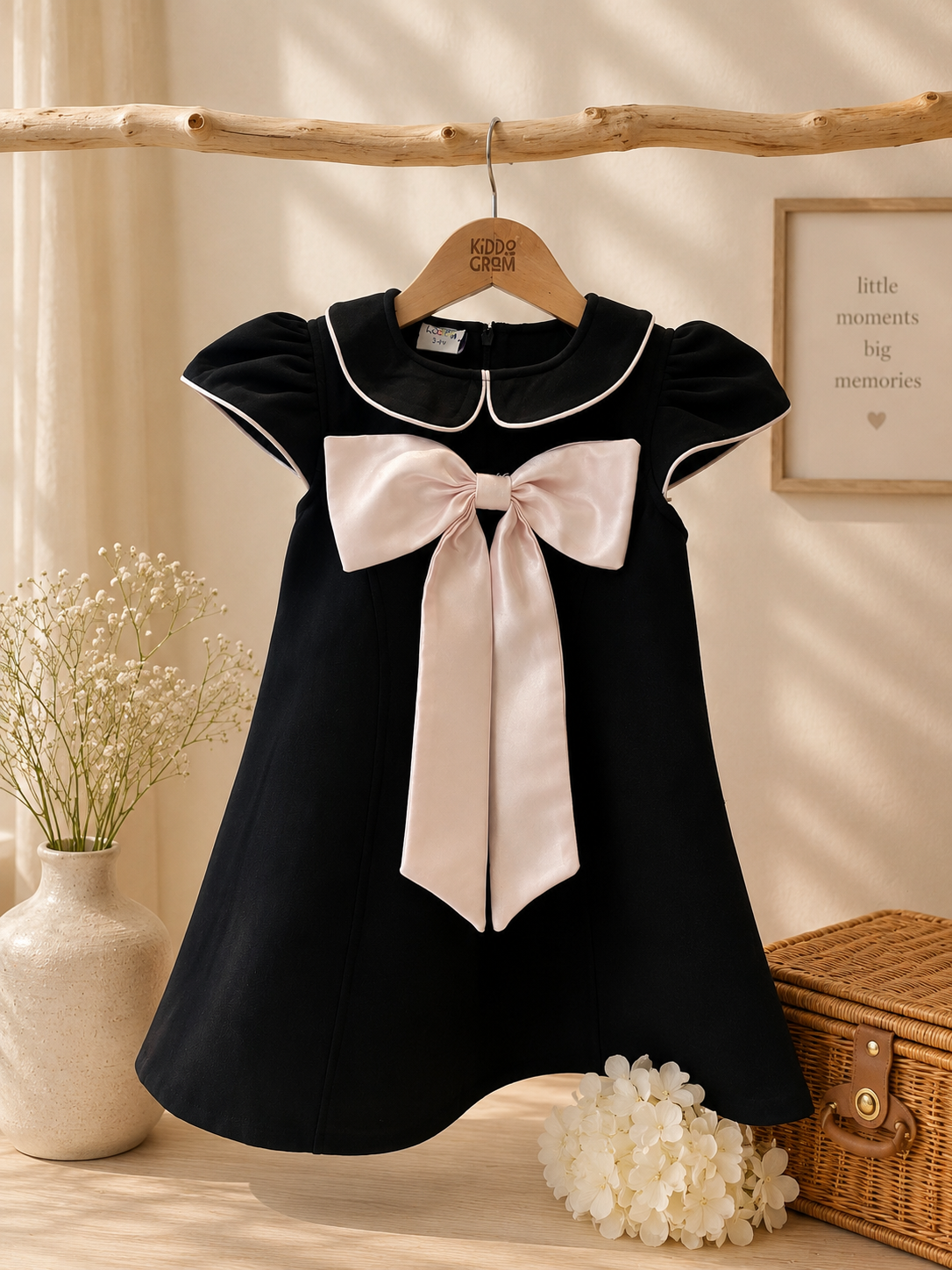 Blush Noir black bow dress