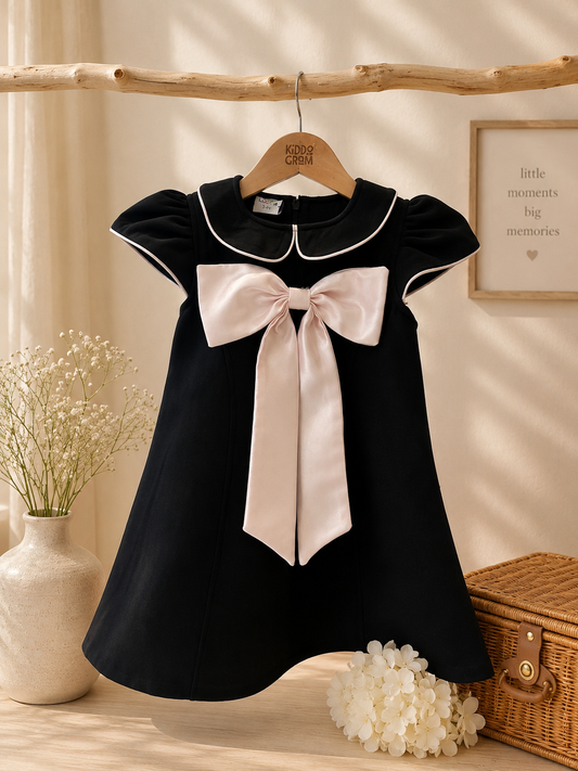 Blush Noir black bow dress NAS1723