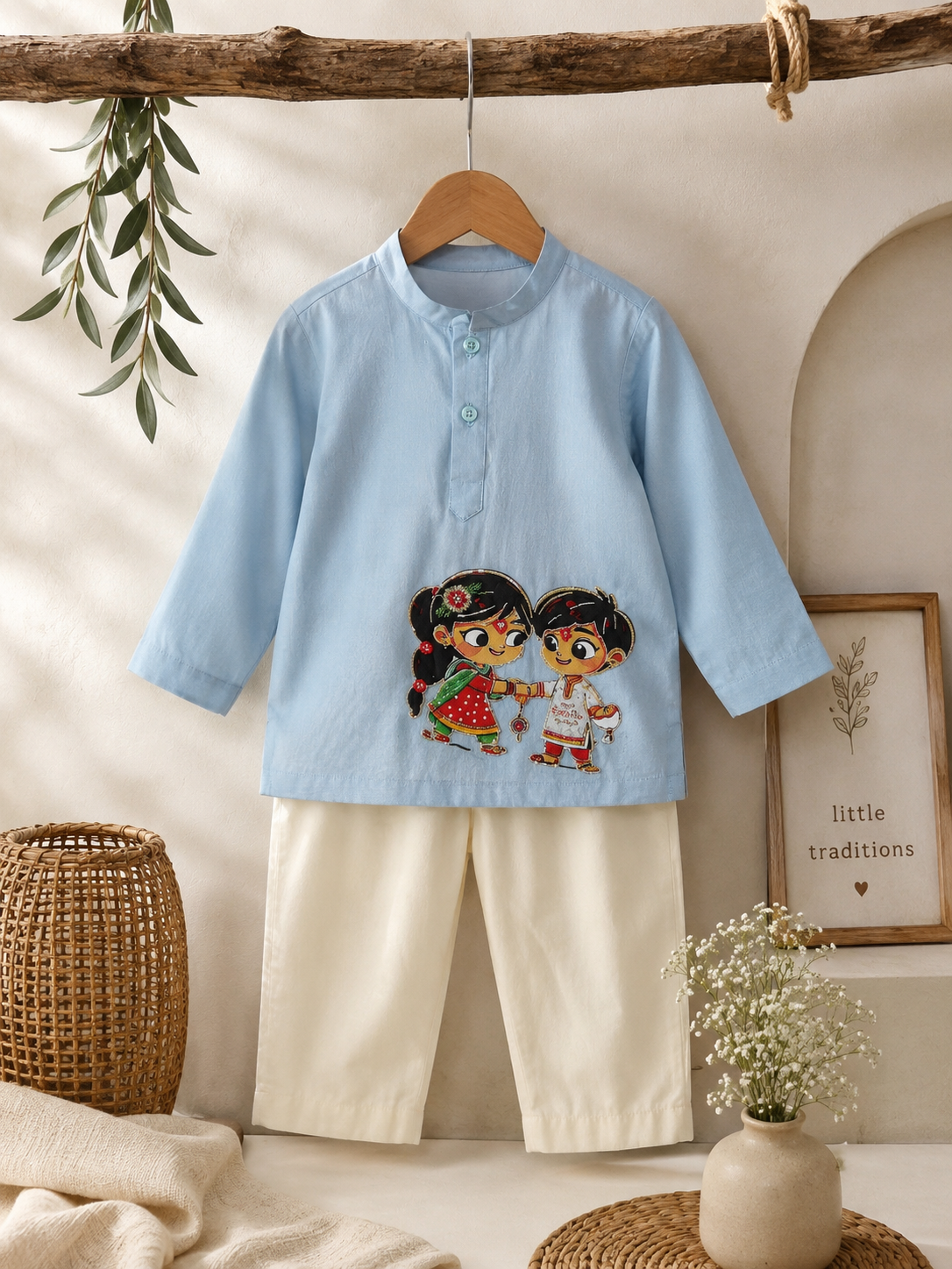 Tiny Sibling Tales kurta set🩵 NAS1718
