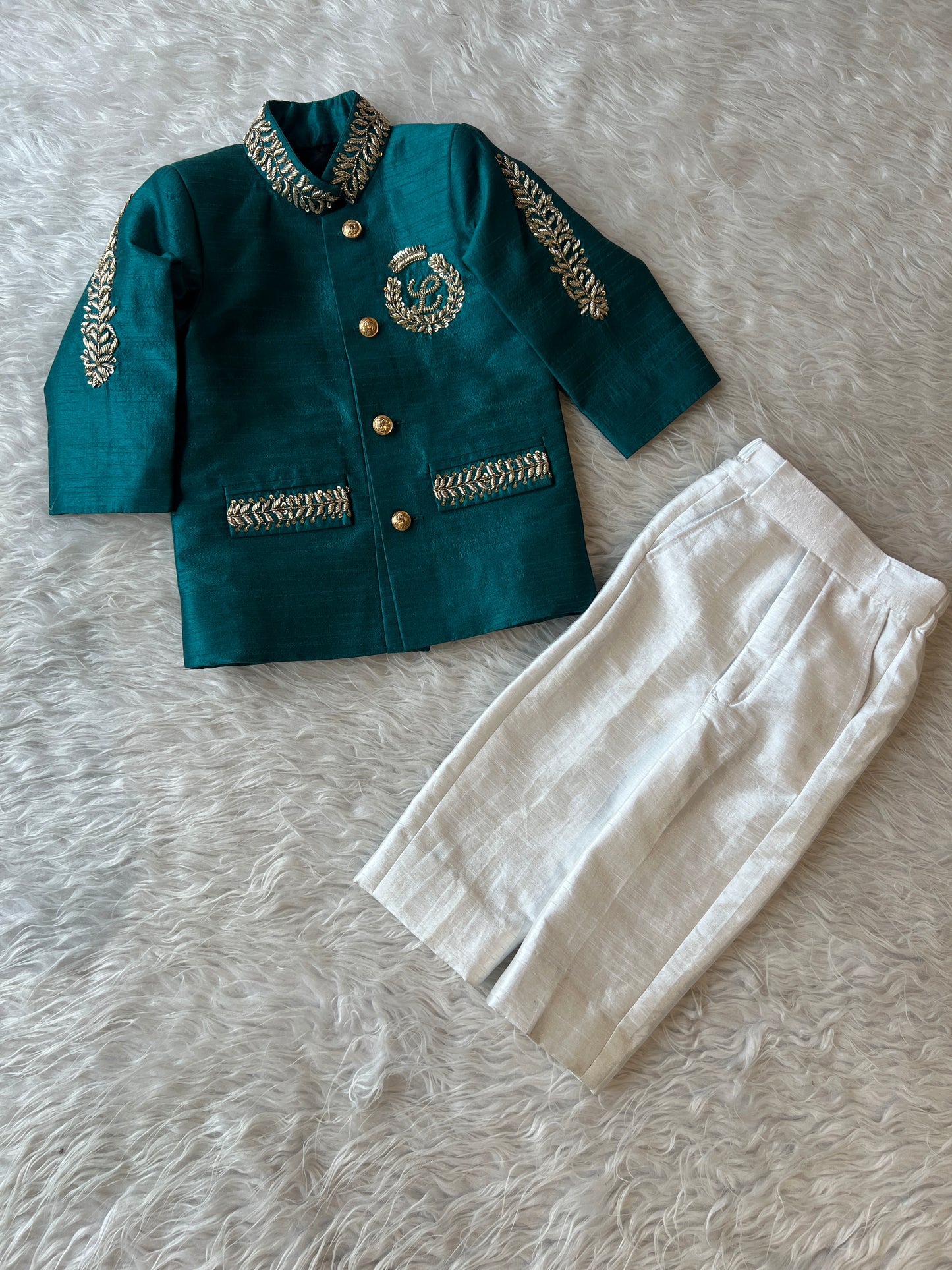 Emerald Royale Achkan Set NAS1343