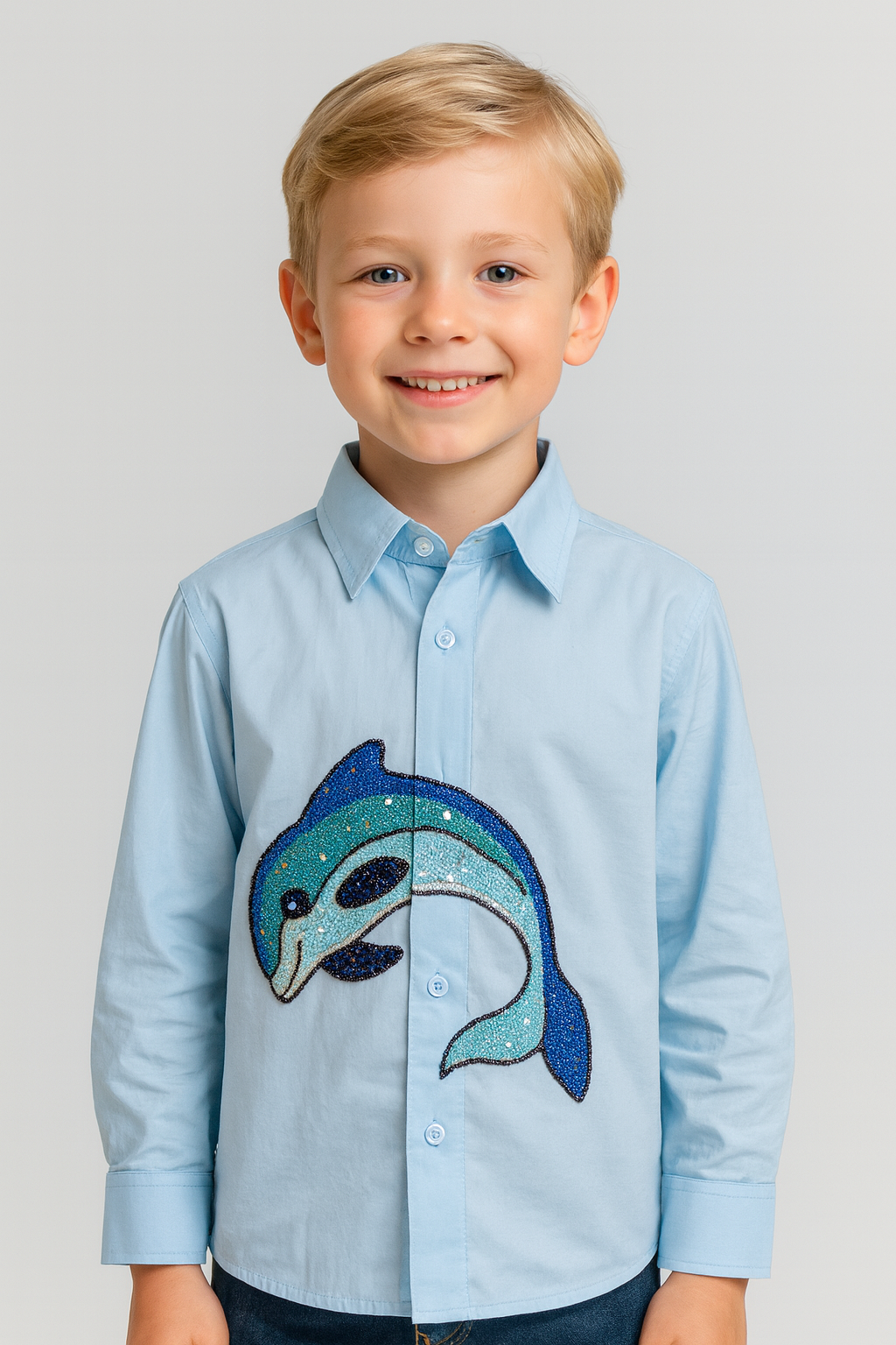 Blue Dolphin Charm Shirt NAS786
