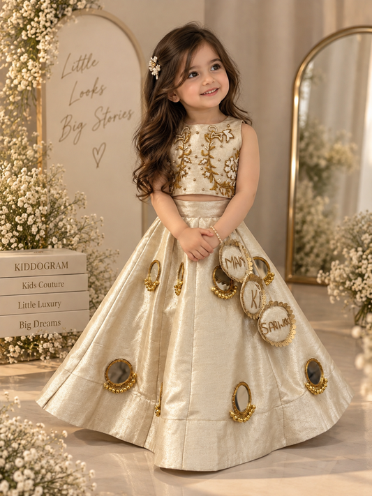 Ivory Mirror lehenga
