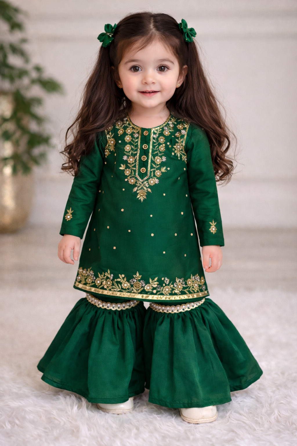 Emerald Bloom Sharara SetNAS1392