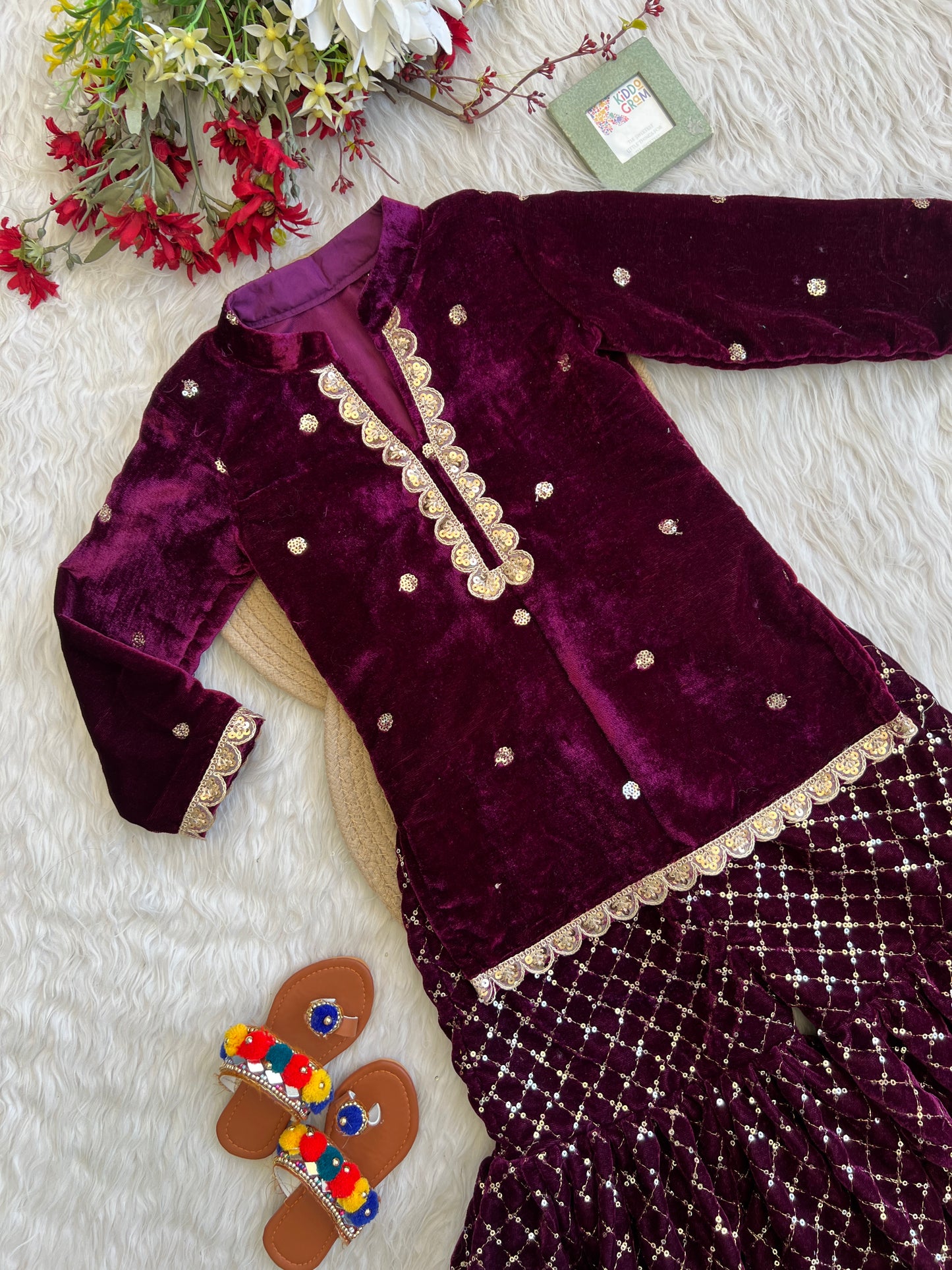 Wine sahi suit