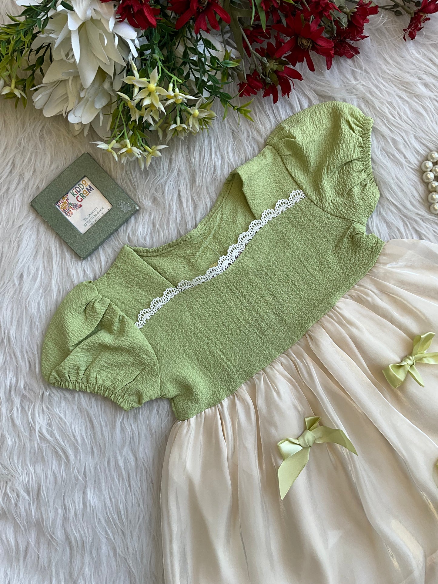 Green Bow Frock