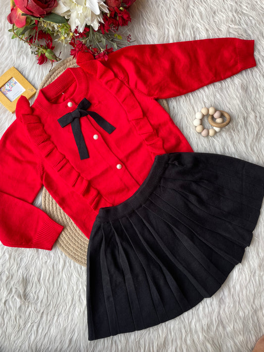 Black cherry skirtset