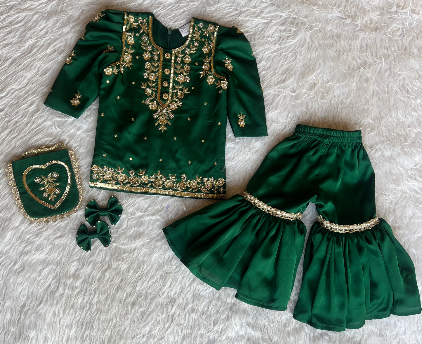 Emerald Bloom Sharara SetNAS1392