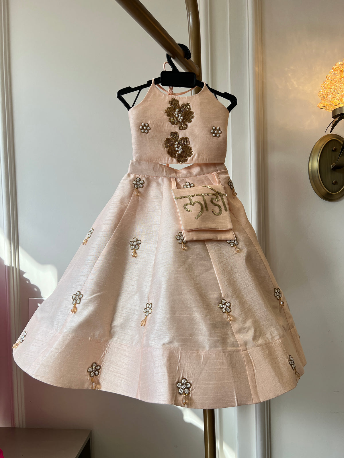 Peach Tessel Laado lehenga NAS1520