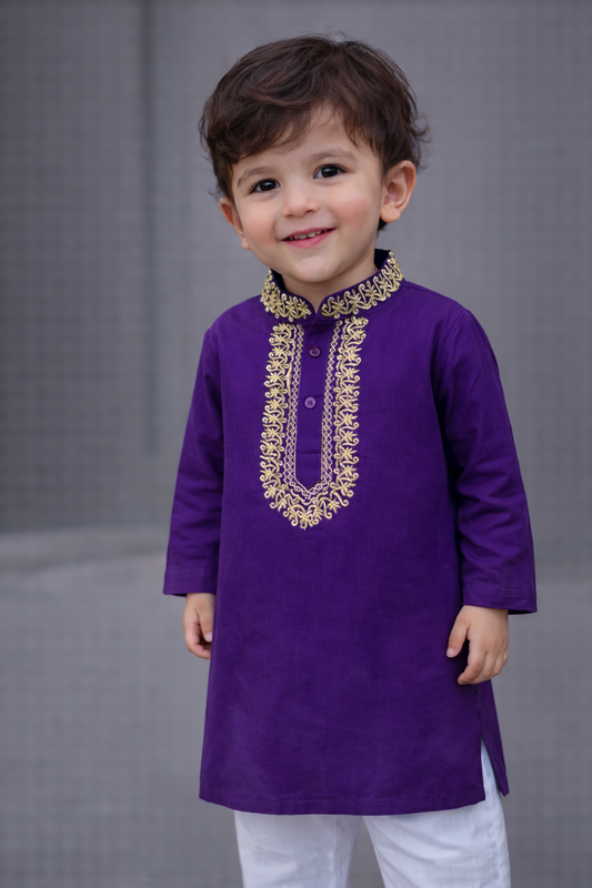 Purple embroidery kurta set NAS1106