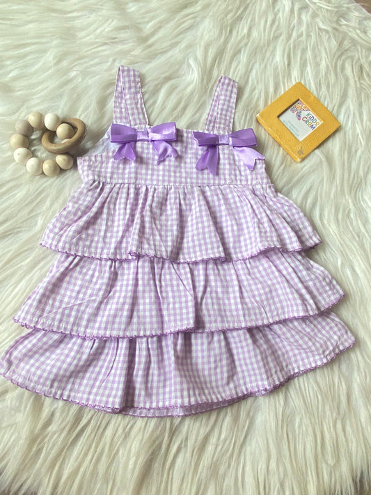Purple Cute check Dress